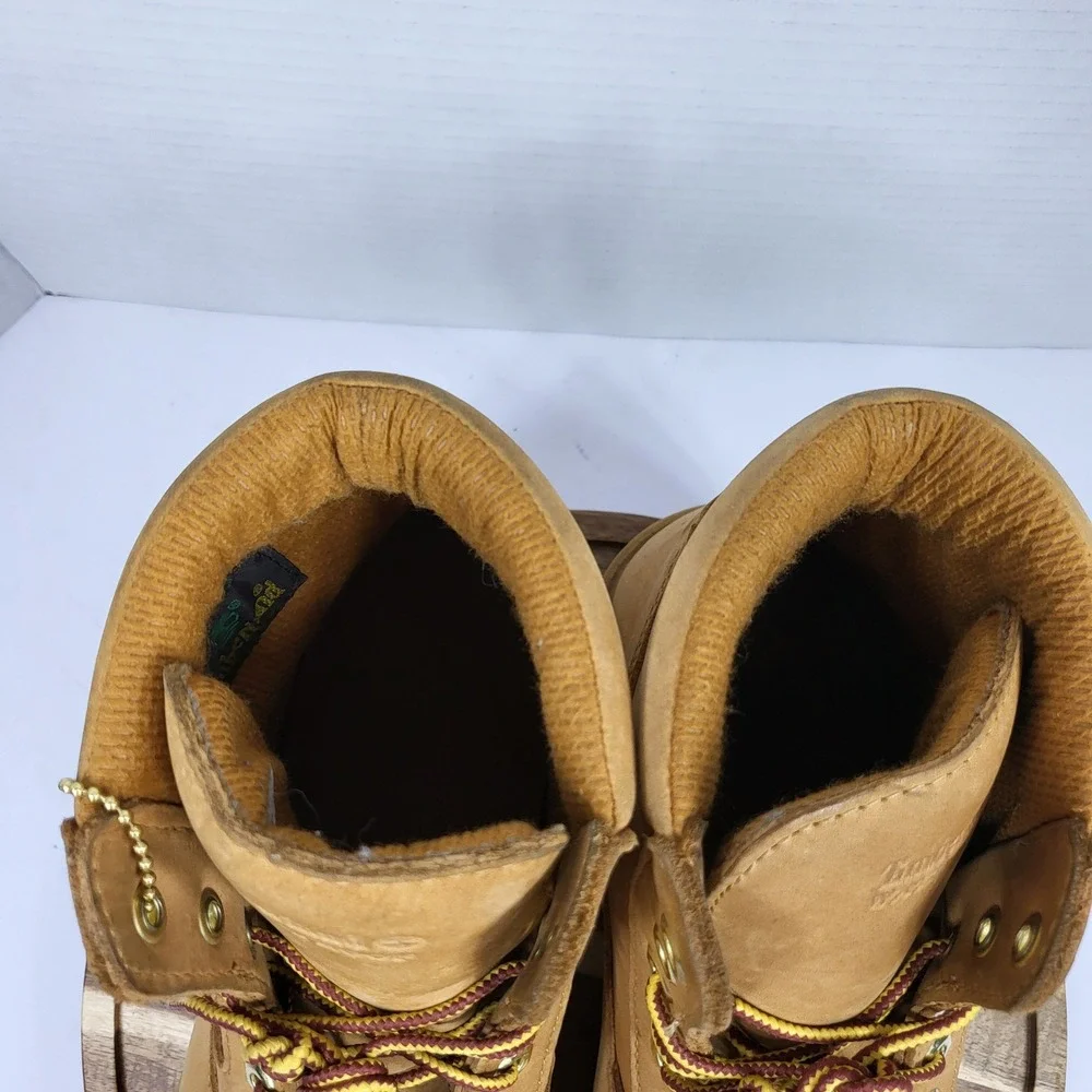Timberland A4859 Waterproof Boots Mens 9.5 Wheat Good Nubuck Leather Lug Sole
